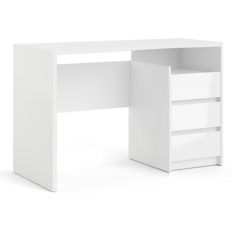 Function Plus High Gloss White 3 Drawer Office Desk