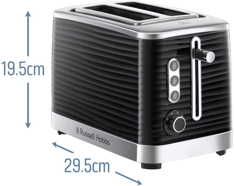 Russell Hobbs 24371 Inspire High Gloss Plastic Two Slice Toaster, Black