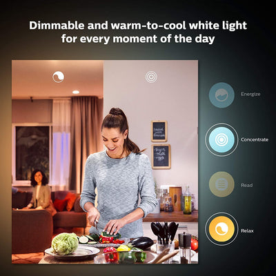 Philips Hue New White Ambiance Smart Light Bulb 2 Pack 75W - 1100 Lumen [E27 Edison Screw] with Bluetooth. Works with Alexa, Google and Apple Homekit