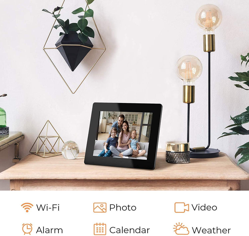 Dragon Touch WiFi Digital Photo Frame - 8 Inch IPS Touch Screen HD Display, Share Photos via App, Email, Cloud, 16GB Storage, Support USB/SD Card