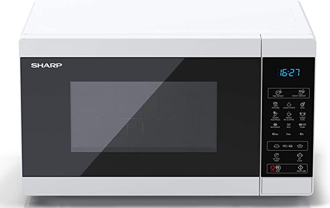 SHARP YC-MG02UW - 800W 20L Microwave with Grill, Electronic control, 11 Power Levels, White