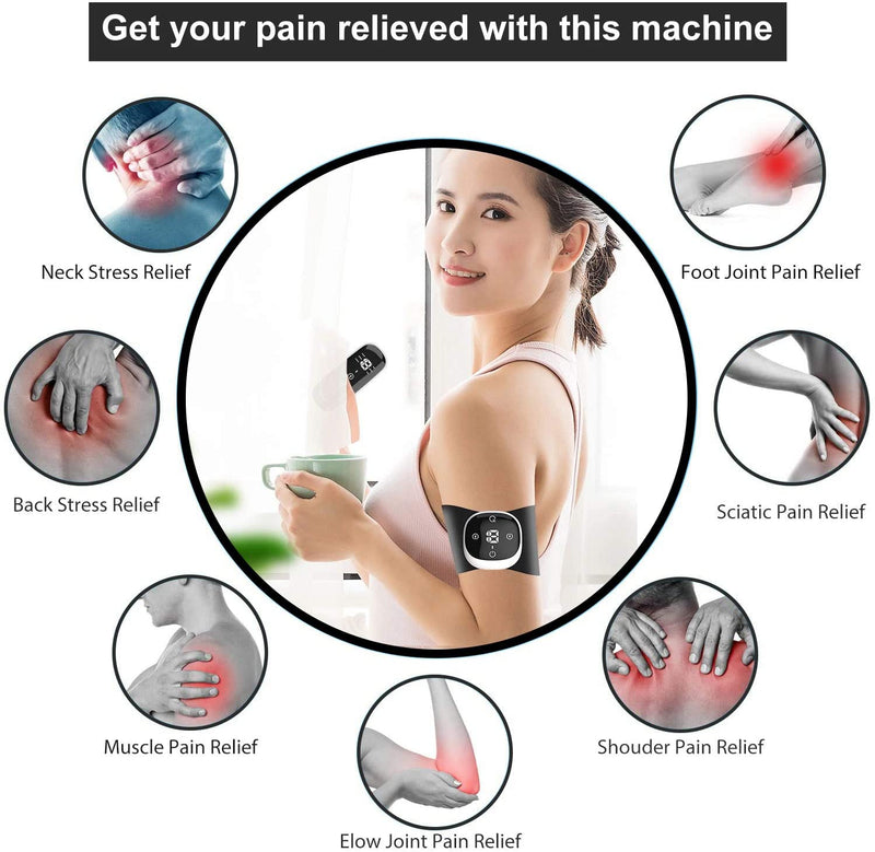 Wireless TENS Machine for Pain Relief TENS Unit Heated Rechargeable Muscle Stimulator EMS Massage for Back Knee, Sciatica Arthritis Muscle, Joint Pain