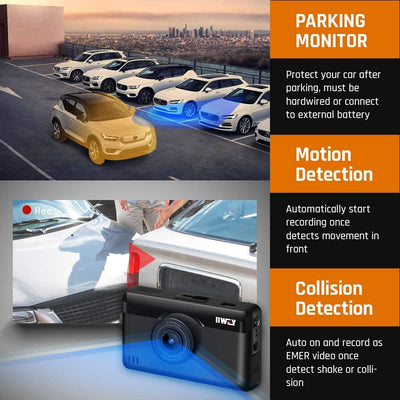 Dash Cam Front and Rear 1440P & 1080P, Built with WIFI & GPS (Single Front 1440P), Car Camera 3 Inch Touch Screen Driving Recorder with Night Vision