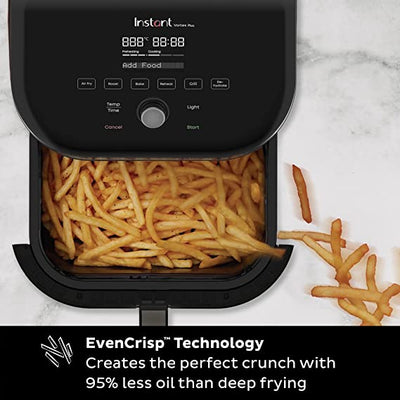 Instant Vortex Plus Air Fryer Oven with ClearCook - 5.7L, Stainless Steel, 6-in-1 Cooking Programmes - Air Fry, Bake, Roast, Grill, Dehydrate 1700W