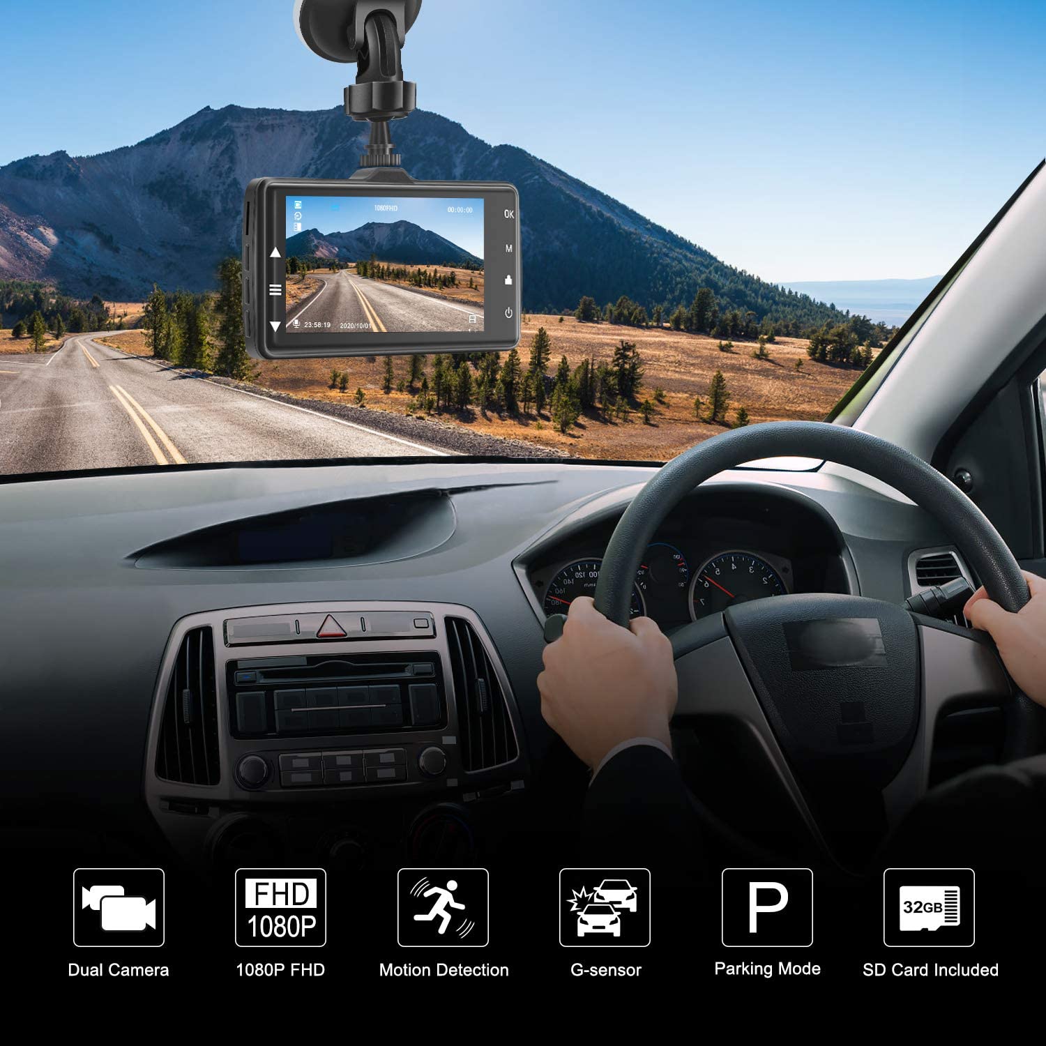  Pathinglek Dash Cam 1080P DVR Dashboard Camera Car Driving  Recorder 3 Inch Driving Camera LCD Screen, 170°Wide Angle, WDR, G-Sensor,  Loop Recording, Parking Monitor, Motion Detection : Electronics