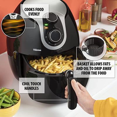 Tristar FR-6996BS Air Fryer XL, 5.2 L, 1800 W, Adjustable Thermostat, Timer