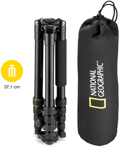 National Geographic Travel Photo Tripod Kit with Monopod, Aluminium, Twist Locks, Load up 8 kg, Carrying Bag, Ball Head, Quick Release, NGTR002T