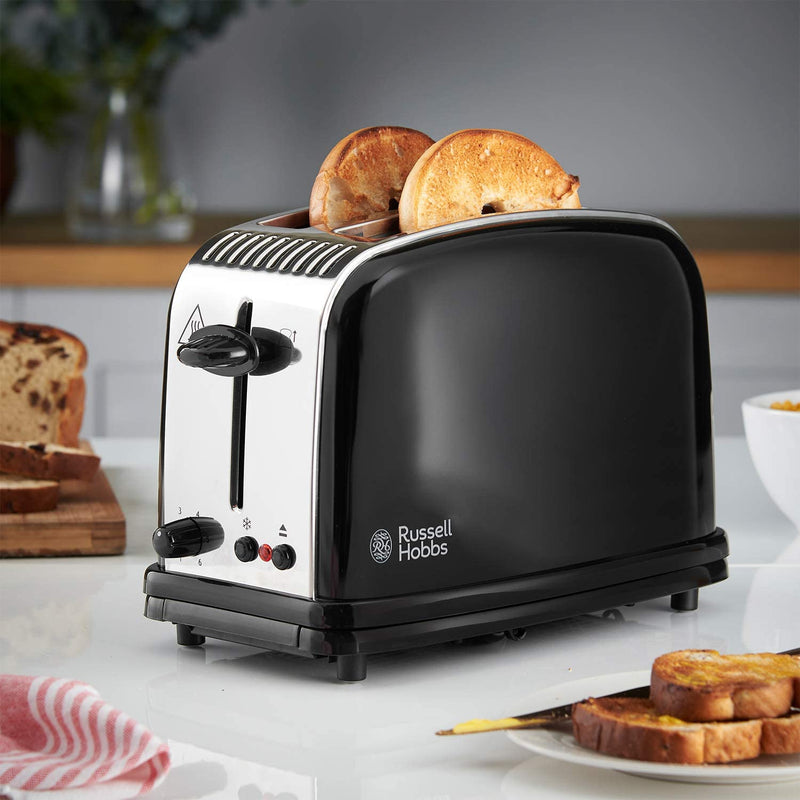 Russell Hobbs 23331 Stainless Steel 2 Slice Toaster, Black