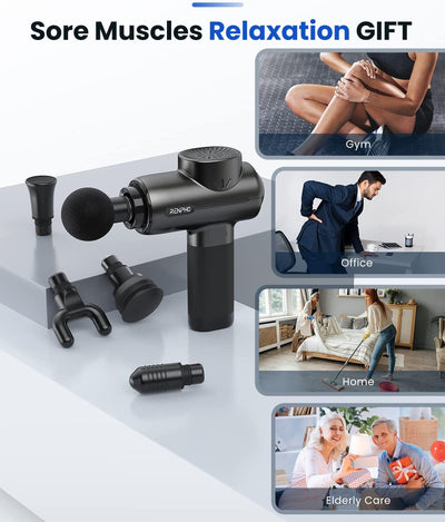 RENPHO Massage Gun Deep Tissue Powerful up to 3200rpm Handheld Percussion Muscle Massager with 2500mAh Battery Type-C Charging for Muscle Pain Relief