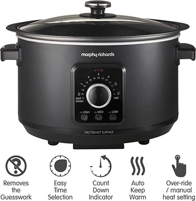 Morphy Richards 460021 3.5L Easy Time Slow Cooker, Black