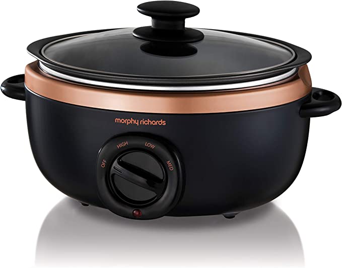 Morphy Richards 460016 Sear and Stew Slow Cooker 3.5 L, Black and Rose Gold