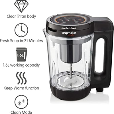 Morphy Richards 501050 Clarity Soup Maker Clear Like Glass, 4 programs