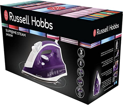 Russell Hobbs Supreme Steam Traditional Iron 23060, 2400 W, Purple/White