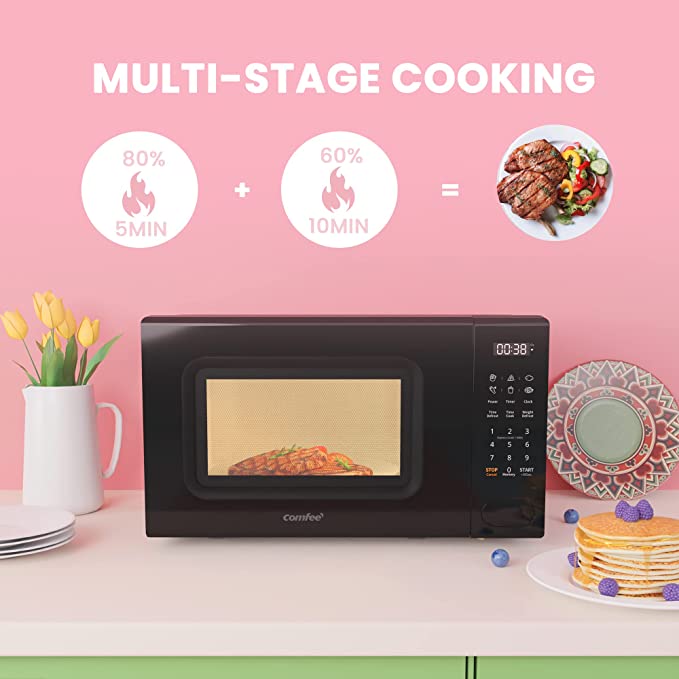 800W 20 Litre Pink Digital Timer Display Kitchen Microwave