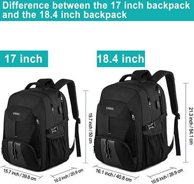 LIWAG Laptop Backpack, 55 Litre Spacious Capacity Fits 18.4 inch Laptop, Waterproof Travel Work Bag with USB Charging Port, TSA Business Rucksack