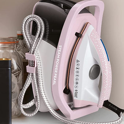 Russell Hobbs 26191 Steam Generator Iron with Pearl Infused Soleplate, Fast Heat-Up and 120 Gram Continuous Steam, 1.3 Litres, 2600 Watt, Pink