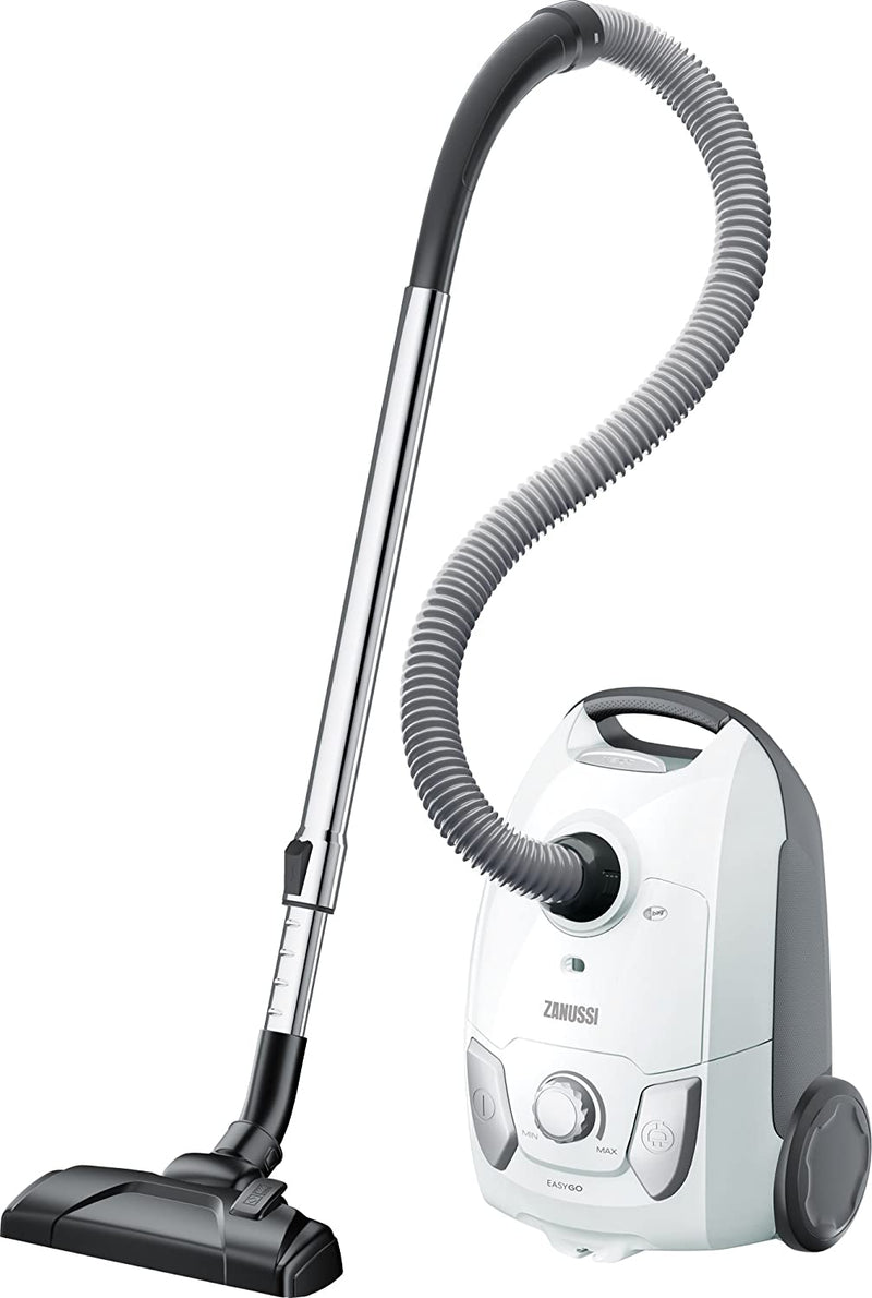 Zanussi ZAN4100IW Easy Go Bagged Cylinder Vacuum Cleaner, 750 W, 3 liters, Ice White [Energy Class A]