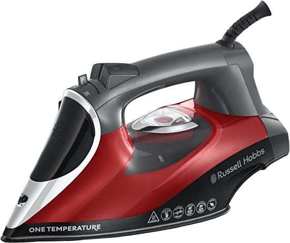 Russell Hobbs 25090 One Temperature Steam Iron, 2600 W, Red/Black