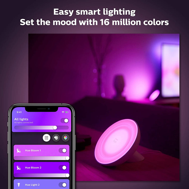 Philips Hue Bloom White and Colour Ambiance [White] Smart LED Table Lamp, with Bluetooth Works with Alexa and Google Assistant