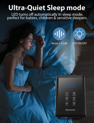 Elechomes Ultrasonic Humidifier 6L, Warm and Cool Mist for Large Room Baby Bedroom