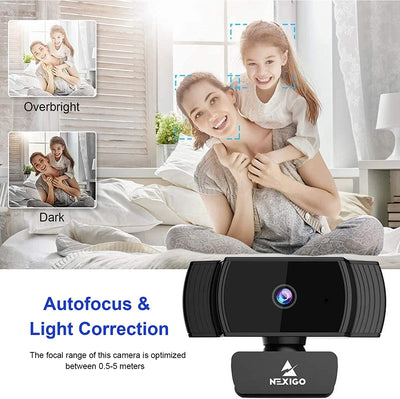 NexiGo N930AF AutoFocus Webcam with Stereo Microphone, Software Control and Privacy Cover, 1080p FHD USB Web Camera