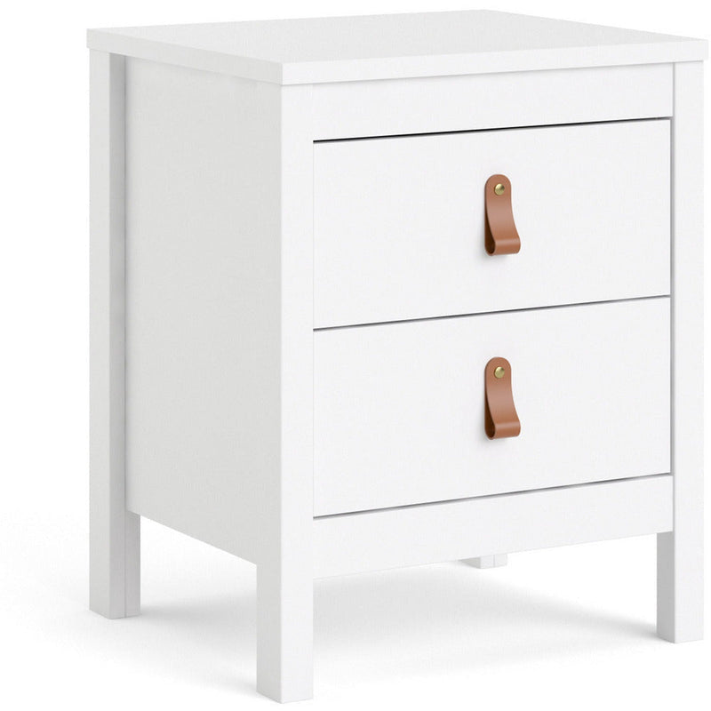 Benjamin White Bedside Cabinet With 2 Drawers