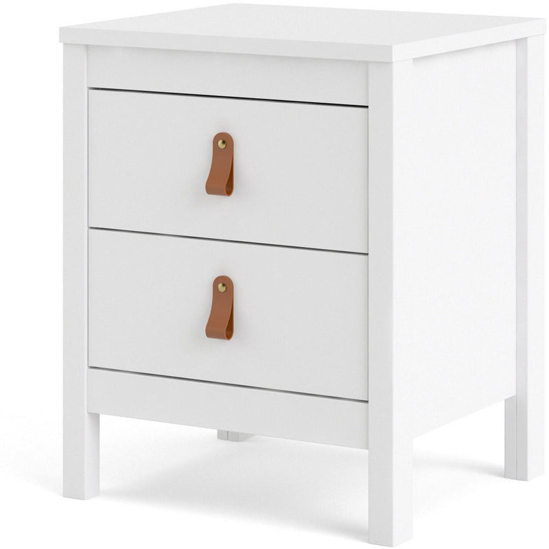 Benjamin White Bedside Cabinet With 2 Drawers