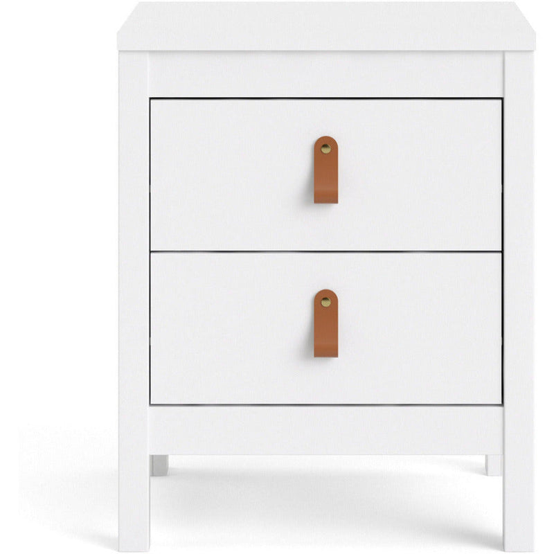 Benjamin White Bedside Cabinet With 2 Drawers