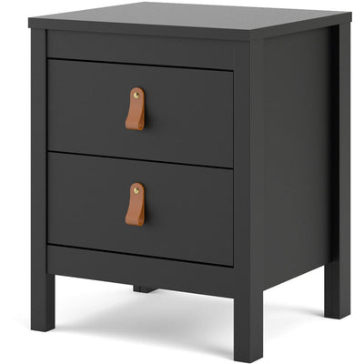 Benjamin Black Bedside Cabinet With 2 Drawers