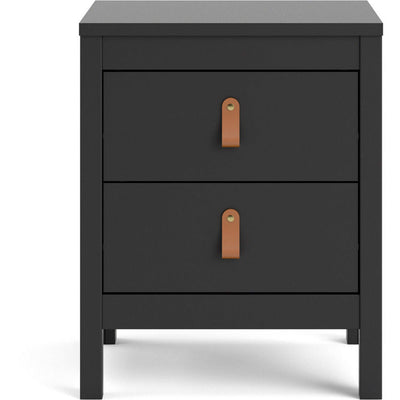 Benjamin Black Bedside Cabinet With 2 Drawers