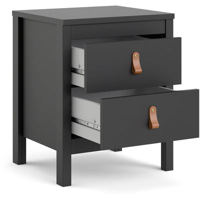 Benjamin Black Bedside Cabinet With 2 Drawers