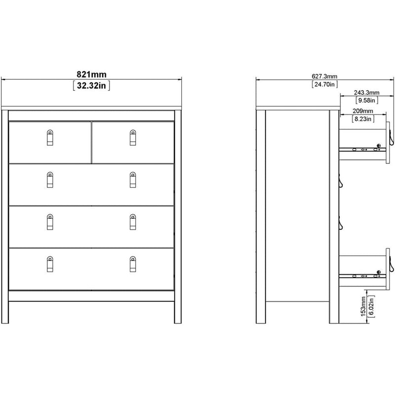 Benjamin Black 3+2 Drawer Chest