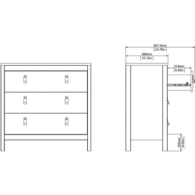 Benjamin Black Chest of Drawers With 3 Drawers