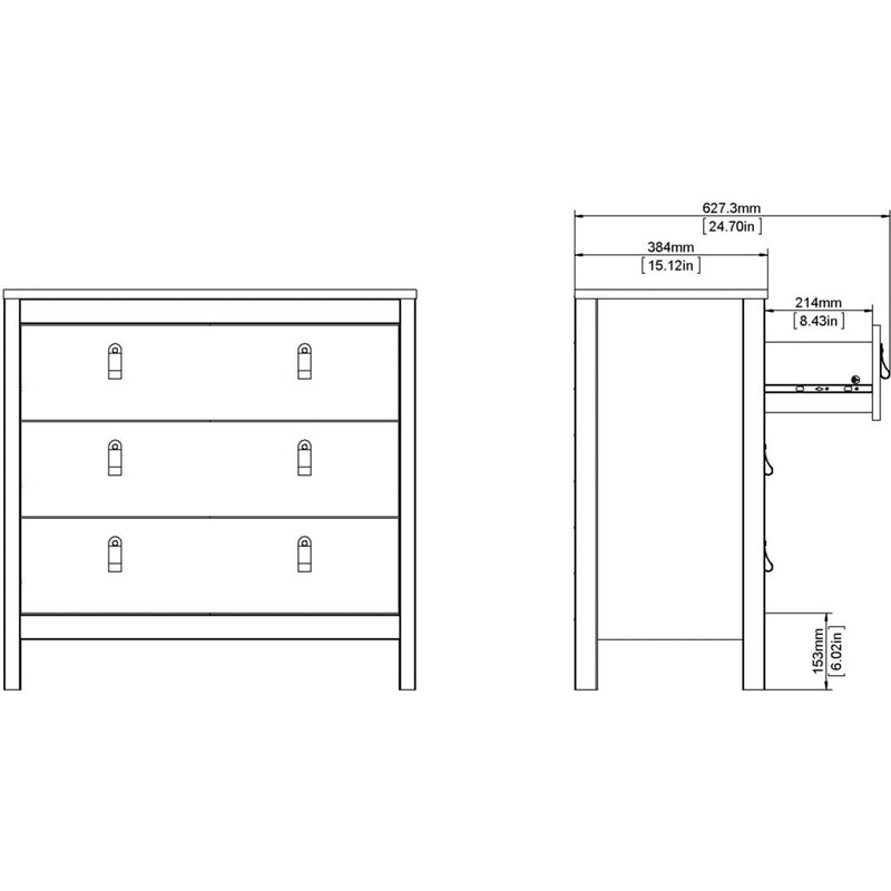 Benjamin Black Chest of Drawers With 3 Drawers