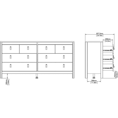 Benjamin White Double Dresser Chest 4+4 Drawers