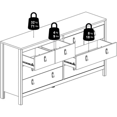 Benjamin Black Double Dresser 4+4 Drawers Chest