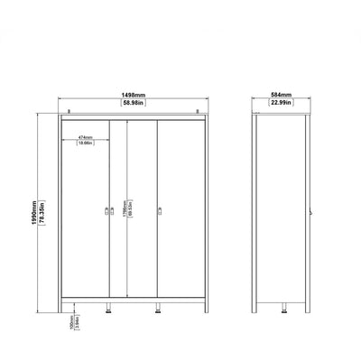 Benjamin Black Wardrobe With 3 Doors