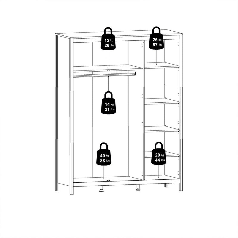 Benjamin Black Wardrobe With 3 Doors