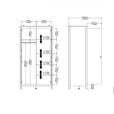 Benjamin White Wardrobe With 2 Doors