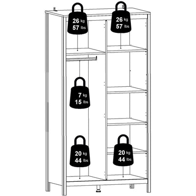 Benjamin Black Wardrobe With 2 Doors