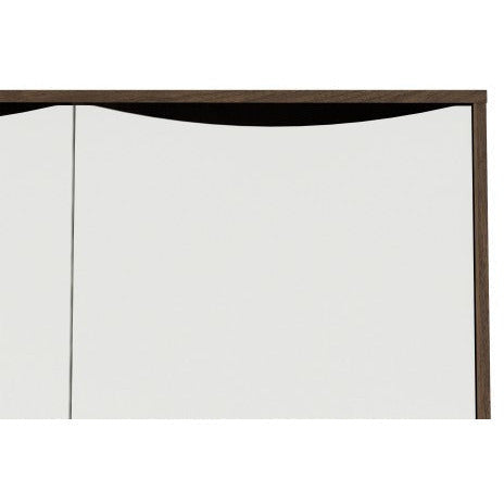 Freya White & Walnut Sideboard 2 Doors + 3 Drawer