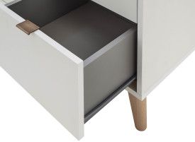 Alma Compact Sideboard with Door and Drawers - White and Oak