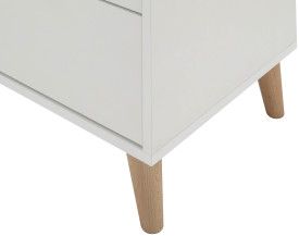 Alma Compact Sideboard with Door and Drawers - White and Oak