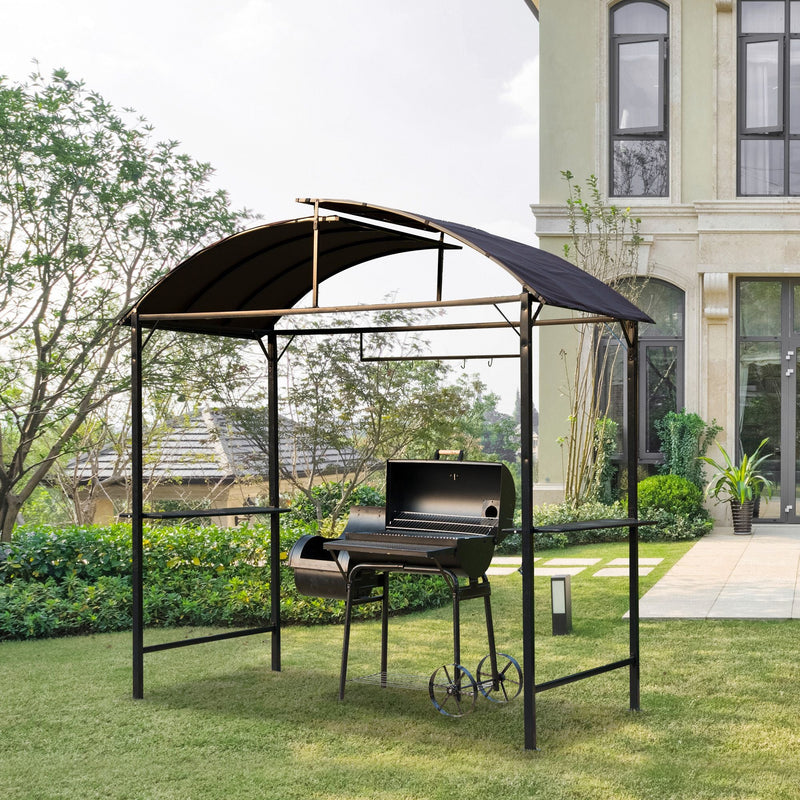 Outsunny Metal Gazebo Marquee-Coffee