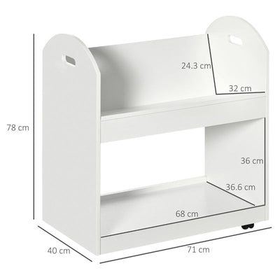 2-Tier Storage Shelves, White