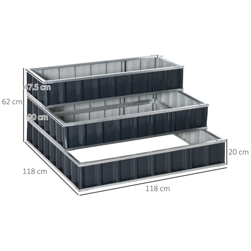 3 Tier Raised Garden Bed- Grey