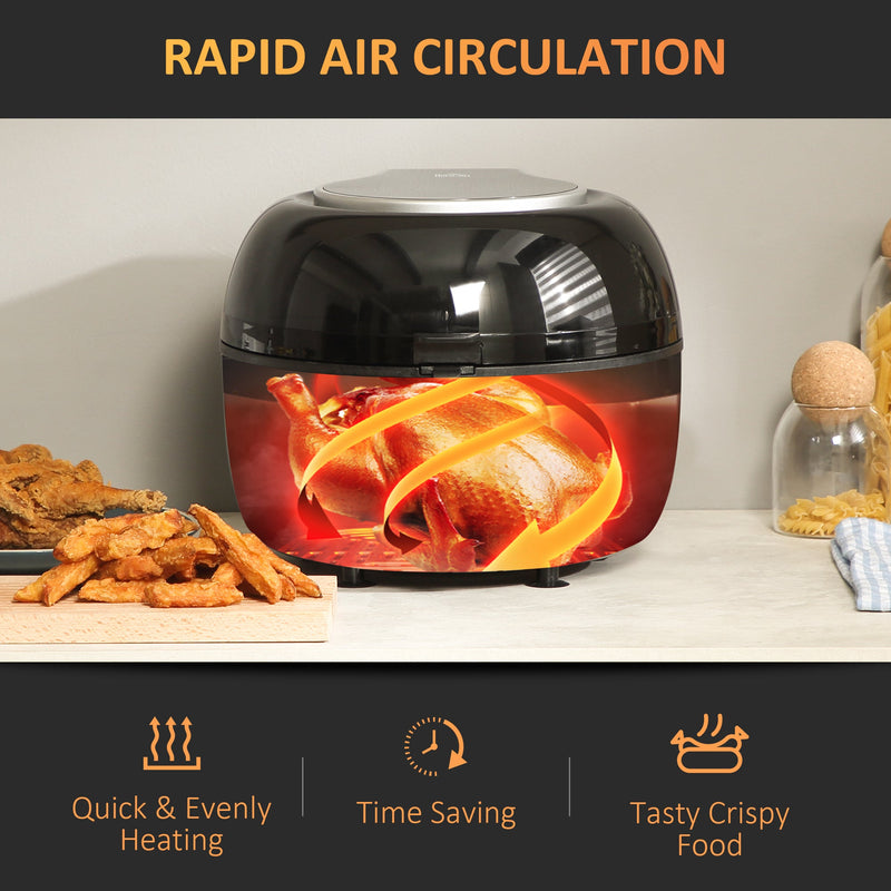 HOMCOM 7L Digital Air Fryer Oven with Air Fry, Roast, Broil, Bake, Dehydrate, 7 Presets, Rapid Air Circulation, 60-Minute Timer and Non-stick Basket