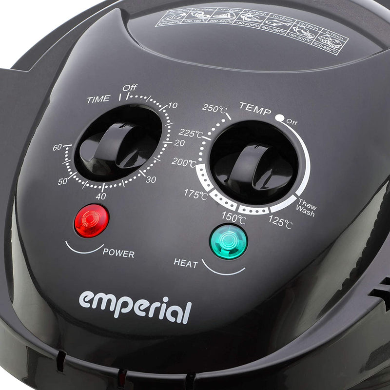 Emperial Premium Black 17L Halogen Convection Oven Cooker Air Fryer 1400W Includes Accesories Pack, Timer & Extender Ring