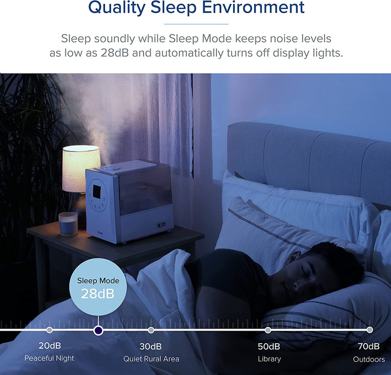 LEVOIT Smart Humidifiers for Bedroom Large Rooms, 6L Top Fill Warm and Cool Mist, Air Vaporizer, Customized Humidity, Essential Oil, Timer, Quiet