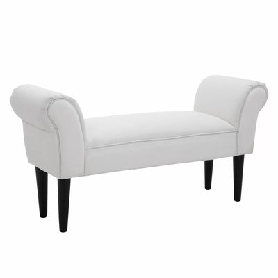 Fabric Chaise Lounge Bench - Black or White